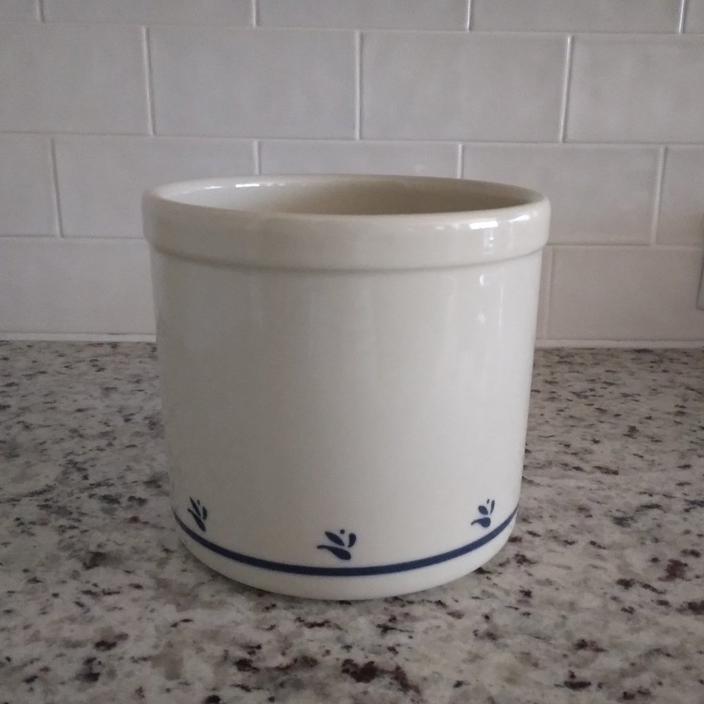 Friendship Roseville Pottery Cream and Blue 2 Quart Canister